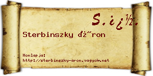 Sterbinszky Áron névjegykártya